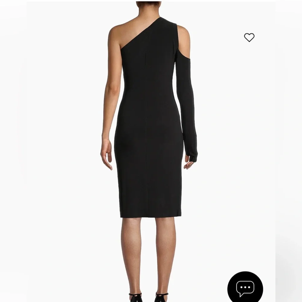 Norma Kamali Black One Shoulder Cutout Fitted Spandex Dress - Picture 4 of 11